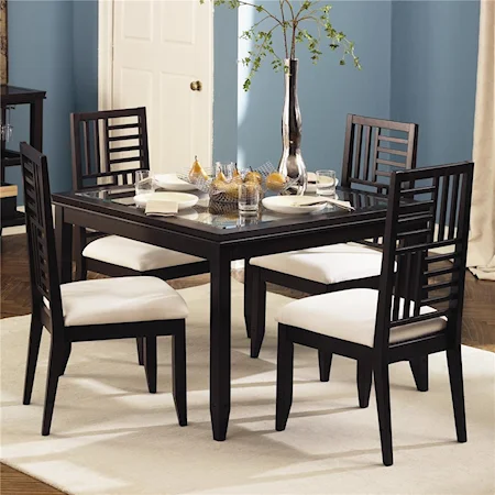 Contemporary Glass Top Dining Table and Chair Set